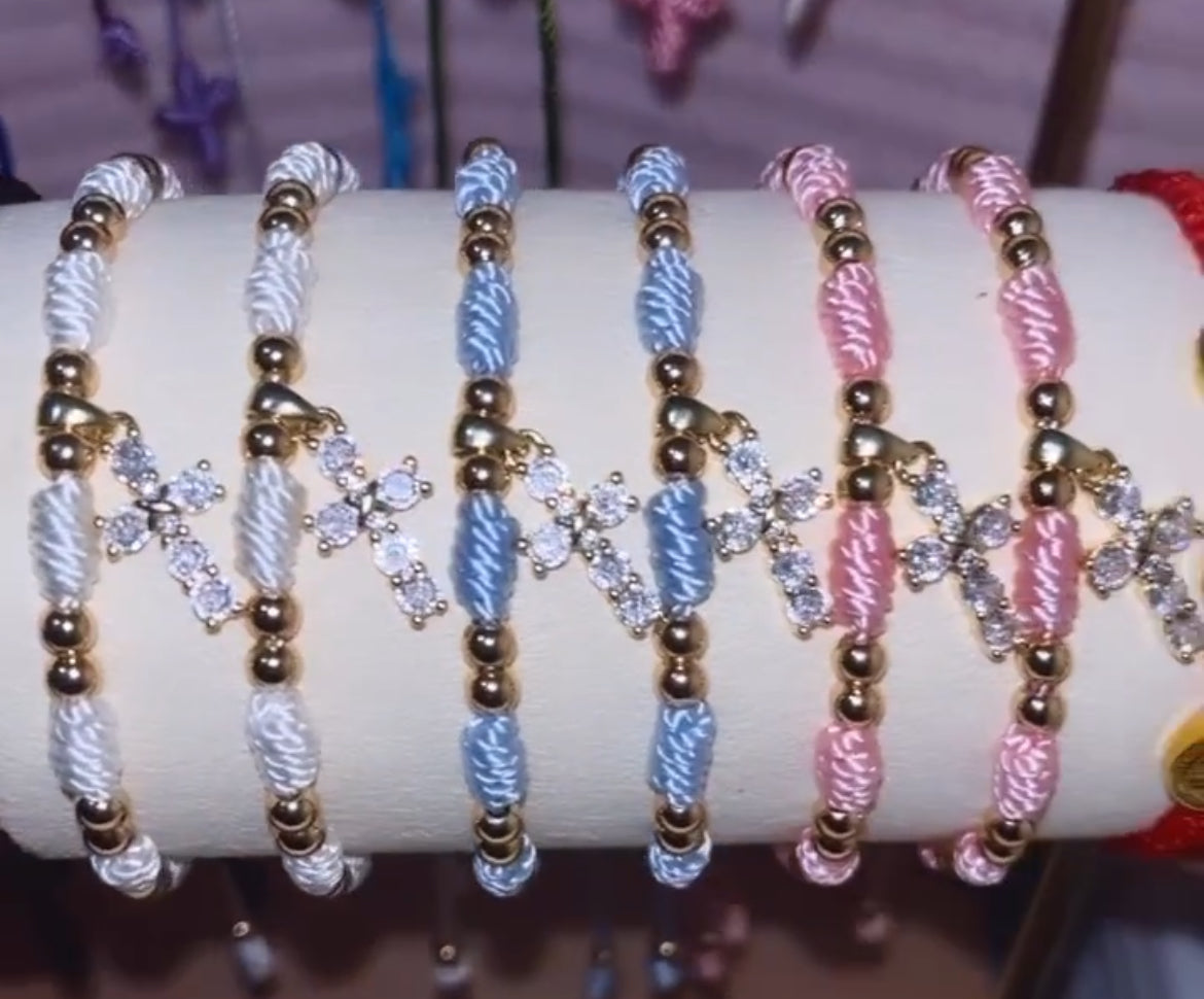 Diamond Cross Decade Bracelet